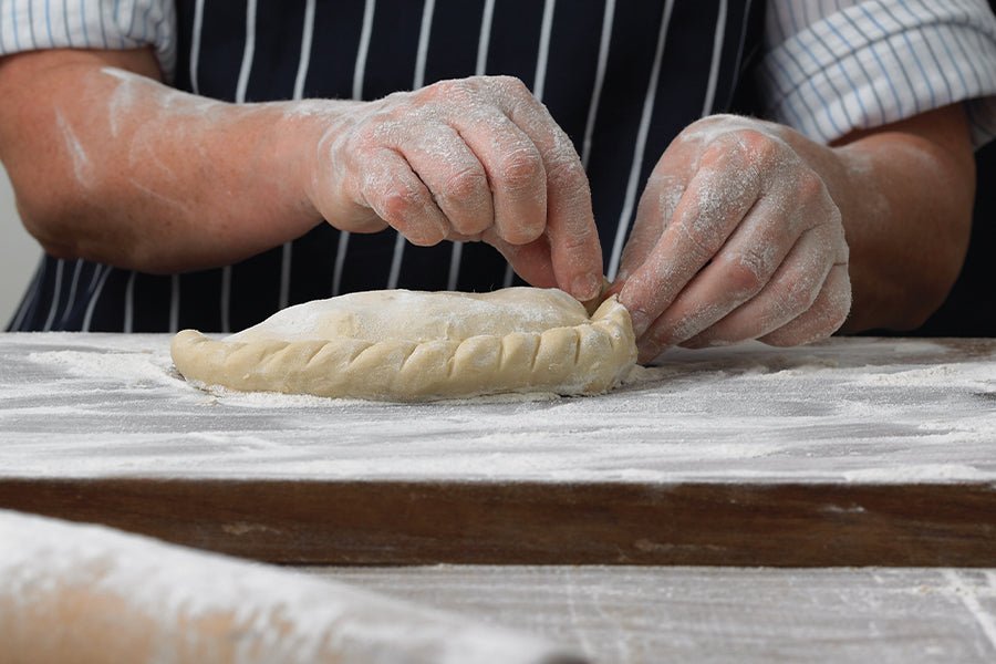 Crimping a Cornish Pasty
